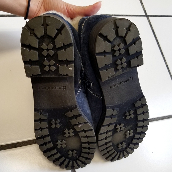 Blue Suede Combat Style Ankle Boots Naturalizer - Picture 7 of 10